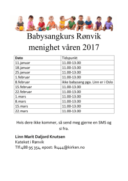 Babysangkurs Rønvik menighet våren 2017