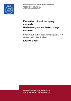 Evaluation of web scraping methods Utvärdering av