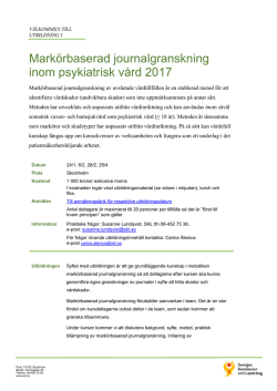 Markörbaserad journalgranskning inom psykiatrisk vård 2017