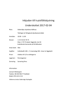 Inbjudan KpF: Underskottet Södertälje 4 februari