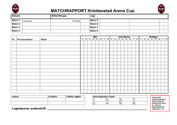 MATCHRAPPORT Kristianstad Arena Cup