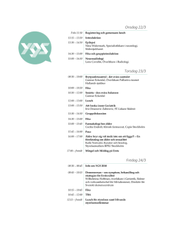 YGS Preliminärt program 2017