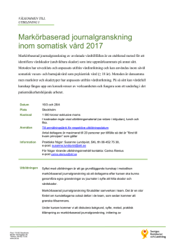 Markörbaserad journalgranskning inom somatisk vård 2017