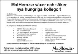 MatHem.se växer och söker nya hungriga kollegor!