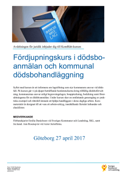 Fördjupningskurs i dödsbo - Sveriges Kommuner och Landsting