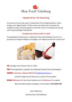 Inbjudan till ost- och vinprovning