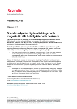 Scandic erbjuder digitala tidningar och magasin till alla hotellgäster