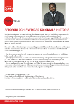 Afrofobi och Sveriges koloniala historia - Kristianstad