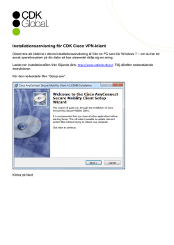 Installationsanvisning för CDK Cisco VPN