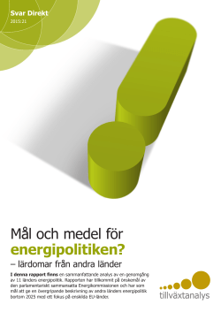 Mål och medel för energipolitik - Statens offentliga utredningar