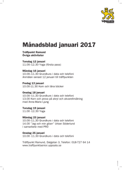Månadsblad januari 2017