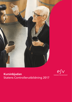 Kursinbjudan Statens Controllerutbildning 2017