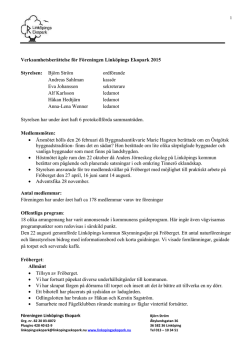 Verksamhetsberättelse för Föreningen Linköpings Ekopark 2015