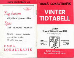 Umeå Lokaltrafik, vintertidtabell 1969-1970