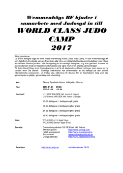 WORLD CLASS JUDO CAMP 2017