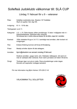 SLÅ CUP - Judo Sundsvall