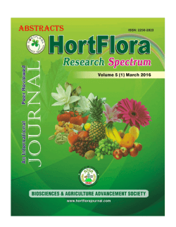 HortFlora....ABSTRACTS- Vol. 5 (No. 1-4) 2016