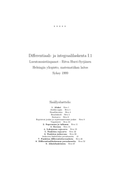 Differentiaali- ja integraalilaskenta I.1