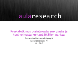 Lue tutkimustulokset täältä. - Suomen Tuulivoimayhdistys ry