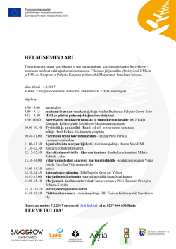 Helmiseminaari 2017 ohjelma