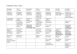 VUOROLISTA 2016-17 viikko 3 Maanantai 16.1.2017 Tiistai 17.1