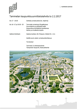Tammelan kaupunkisuunnittelukahvila to 2.2.2017