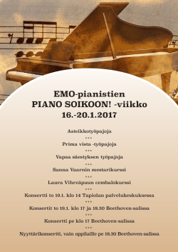 EMO-pianistien PIANO SOIKOON! -viikko 16.