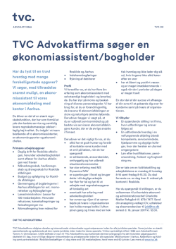 TVC Advokatfirma søger en økonomiassistent/bogholder
