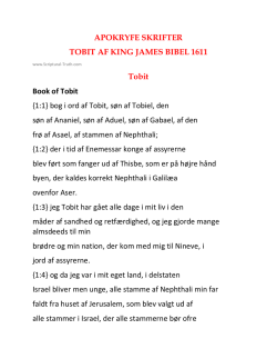 APOKRYFE SKRIFTER TOBIT AF KING JAMES BIBEL 1611 Tobit