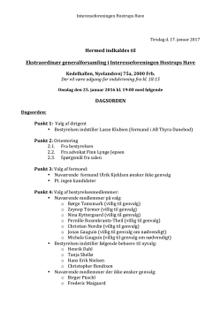 Ekstraordinær generalforsamling i