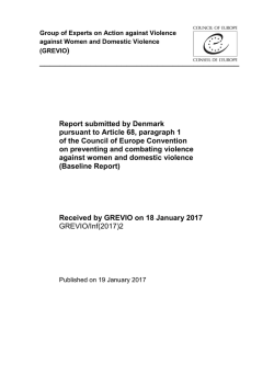 Report submitted by Denmark pursuant to Article 68, paragraph 1 of
