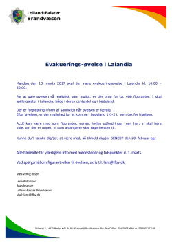 Tilmeldning til evakueringsøvelse i Lalandia 2017 - Lolland