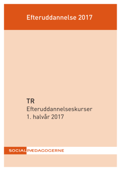 TR-efteruddannelseskurser 1. halvår 2017