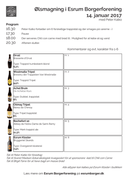 info om trappistøl til ølsmagningsarrangement