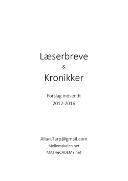 Kronikker mm 2012-2016