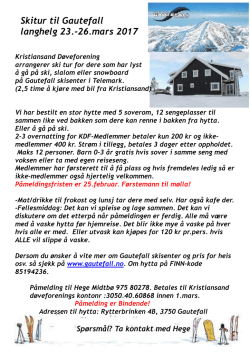 Skitur til Gautefall - Kristiansand Døveforening