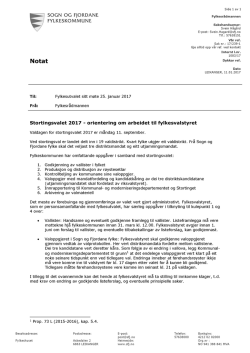 Stortingsvalet 2017 - orientering om arbeidet til fylkesvalstyret
