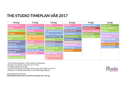 The Studio Timeplan Vår 2017