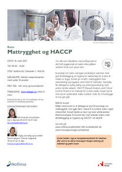 Mattrygghet og HACCP