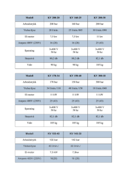 Modell KV 200-20 KV 160-25 KV 200