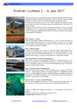 Svolvær i Lofoten 2. – 6. juni 2017