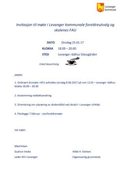 Invitasjon til møte i Levanger kommunale foreldreutvalg og skolenes