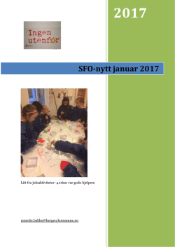 SFO-nytt januar 2017