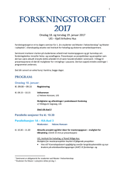 Program for Forskningstorget 2017