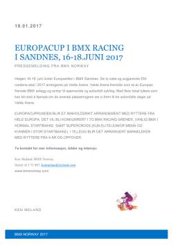 Pressemelding BMX Norway