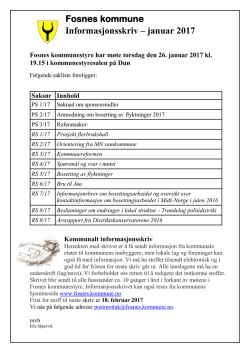 Fosnes kommune Informasjonsskriv – januar 2017