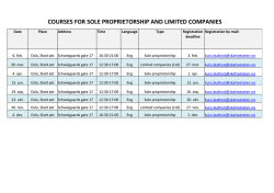 courses for sole proprietorship and limited companies