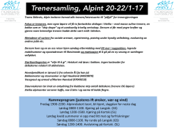 Trenersamling, Alpint 20-22/1-17