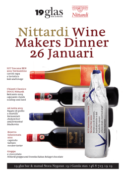 Nittardi Wine Makers Dinner 26 Januari