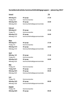 Plan för 2017 S-grupp KF